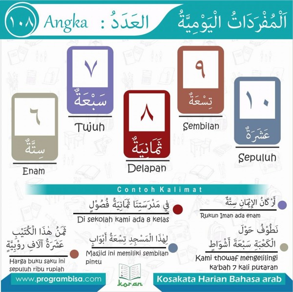 kosa kata harian bahasa arab 108